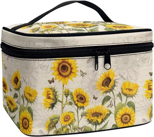 Miniatura 13 de Flashideas Bolsa de maquillaje para cosméticos Almacenamiento vertical Bolsa de maquillaje de viaje de gran capacidad, Caballo Azteca 1