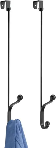 mDesign Estante organizador de almacenamiento de metal moderno para colgar abrigos, sudaderas, sombreros, bufandas, bolsos, correas, toallas, batas,