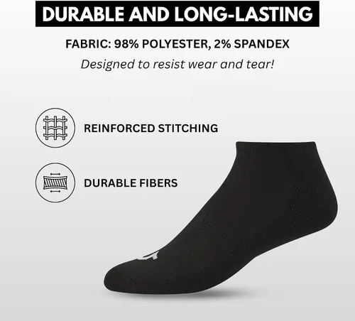 Miniatura 4 de True Religion Calcetines invisibles de corte bajo para hombre, 6 y 12 pares de calcetines deportivos de primera calidad, talla de zapato 8-12
