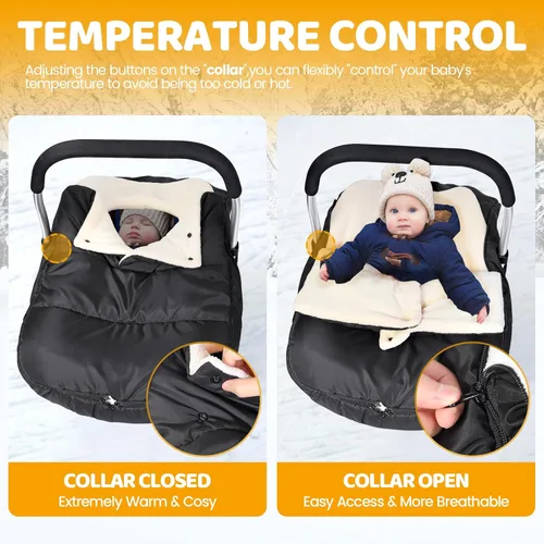 Miniatura 2 de Orzbow Funda de asiento de automóvil de invierno para bebé Funda de asiento de automóvil para bebé Toldo impermeable para asiento de coche