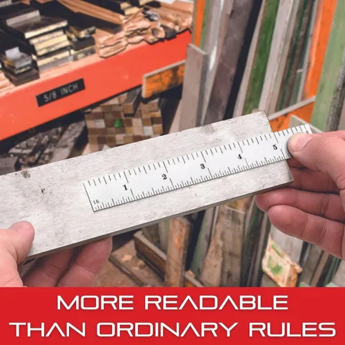 Miniatura 6 de Starrett Regla de acero totalmente flexible con acabado cromado satinado, lectura rápida y graduación en pulgadas, graduación 3R, 6 pulgadas