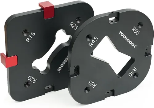 TOOLCOOL Router Corner Radius Template Router Radius Jig Aleación de aluminio Esquina Guía de enrutamiento Conjunto Uso con enrutador de mesa de