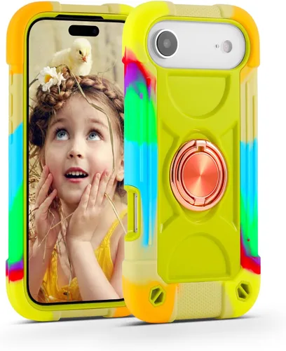 Miniatura 21 de MARKILL Funda compatible con iPhone Air de 6.5 pulgadas 2025 con soporte de anillo giratorio de 360 grados, protección contra caídas de grado