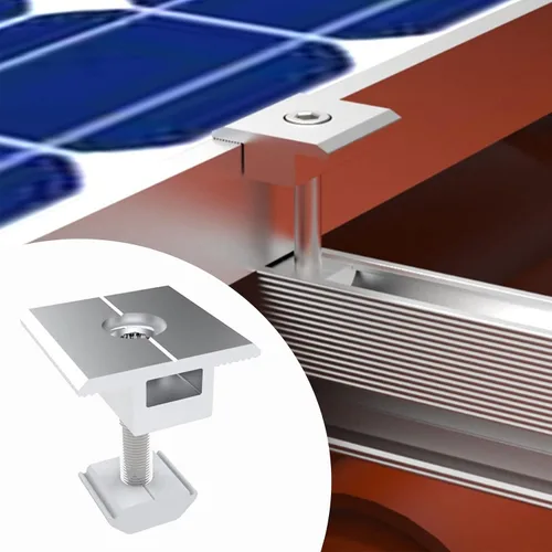 Miniatura 4 de Abrazaderas centrales de aluminio para panel solar, clips medios de montaje para panel solar, abrazadera central para panel solar, abrazadera