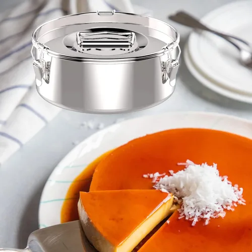Miniatura 5 de Flanera - Molde para flan de 1.5 cuartos (7.62 x 2.92 pulgadas) - Flan Maker con tapa para Bao Maria