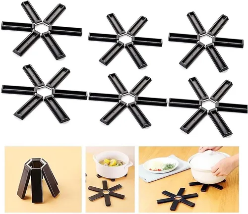 Miniatura 9 de Almohadilla aislante plegable creativa 2023, alfombrilla de silicona resistente al calor, almohadillas calientes antideslizantes para encimeras