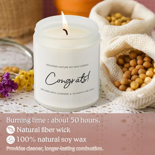 Miniatura 3 de SOUHONEY Regalos de Felicitación para Mujeres - Regalos de Promoción para Mujeres en el Trabajo - Vela de Regalo para Nuevo Trabajo - Regalo