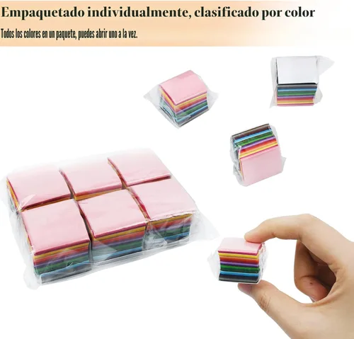 Miniatura 3 de Simetufy 5400 piezas de papel de seda cuadrado de 1 pulgada, 36 colores surtidos para manualidades, arte arcoíris a granel para el Día de la Madre