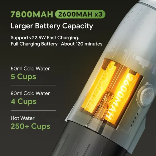 Miniatura 6 de Máquina de café espresso portátil 3 en 1 sobre la marcha, cafetera eléctrica de autocalentamiento, mini cafetera de mochilero compatible con Gris