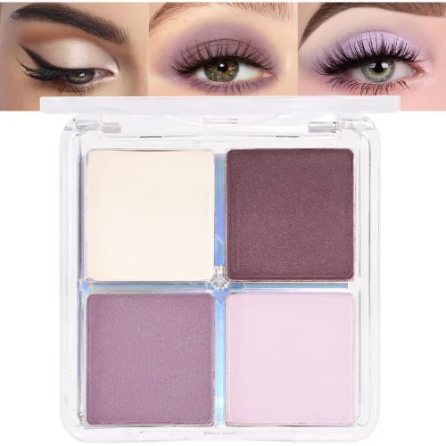 Miniatura 29 de evpct Paleta cuádruple de sombras de ojos marrón nude, brillante nude champán, dorado, marrón, cacao, brillantina, metálico, mate, alto pigmento