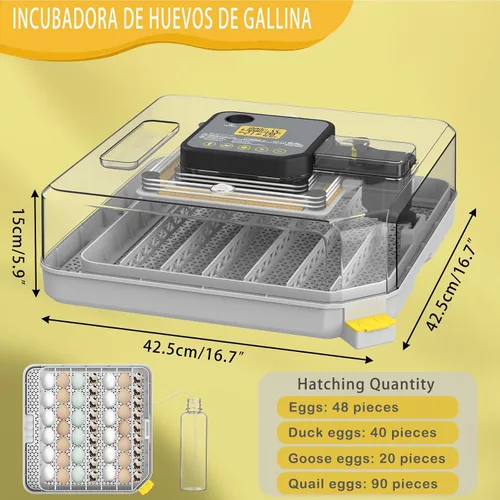 Miniatura 9 de Incubadoras para incubar huevos Incubadora de 48 huevos con giro automático y control de humedad para pollo, vela de huevo para huevos de gallina