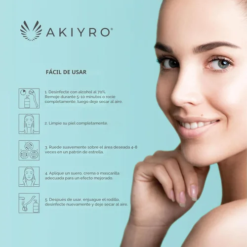 Miniatura 8 de AKIYRO Derma Roller 0.012 in - Rodillo de microagujas con estuche de almacenamiento - 192 microagujas dérmicas herramienta para cara, barba, cuero