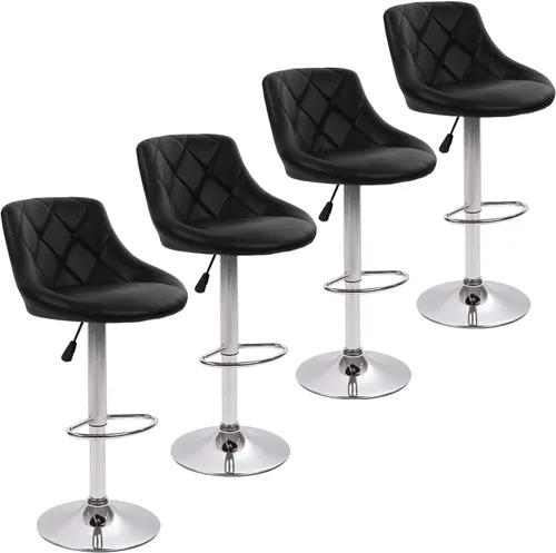 Miniatura 11 de Dkeli Taburetes de bar de altura de mostrador, juego de 2 sillas de bar ajustables de cuero para cocina, sala de estar, pub, taburete giratorio