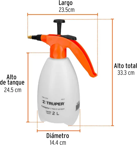 Miniatura 3 de TRUPER FDO-2 Pulverizador de mano de 68 oz