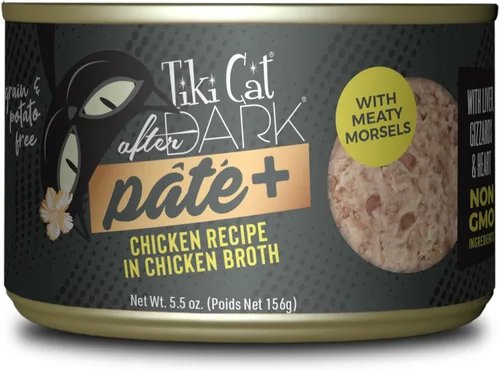 Miniatura 19 de Tiki Cat After Dark Pate+ huevo de pollo y codorniz, latas de 5.5 onzas (paquete de 8)