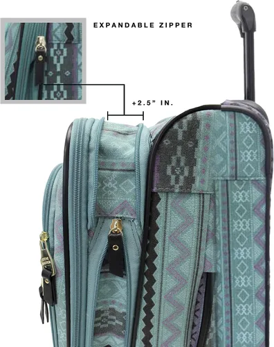 Miniatura 3 de Steve Madden Colección de equipajes de diseñador, 3 piezas Softside expansible ligero, juego de viaje incluye bolsa debajo del asiento, 20 pulgadas