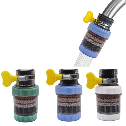 Paquete de 3 filtros de montaje en grifo, purificador de filtración de grifo de cocina para cocina, filtro de agua para el hogar y baño con carbón