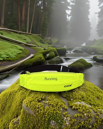 Miniatura 9 de Gox Cangurera para cinturón de correr, cintura delgada para soporte de teléfono, bolsa atlética impermeable para hombres y mujeres, correr, Verde
