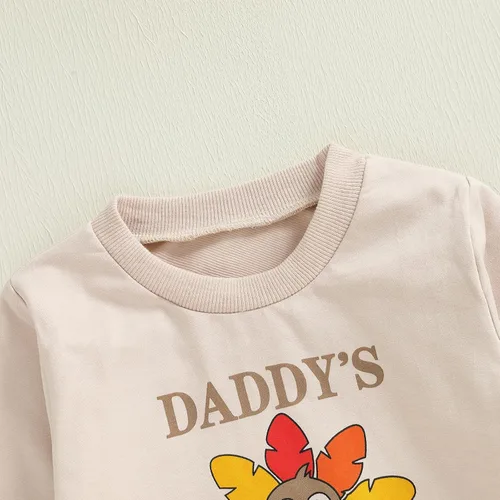 Miniatura 13 de BemeyourBBs Conjunto de sudadera de manga larga de pavo para niña con pantalones acampanados, ropa de otoño