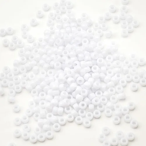 Miniatura 3 de Gxueshan 1000 cuentas acrílicas blancas de poni de 0.236 x 0.315 pulgadas a granel para pulseras de amistad, collares, joyería, aretes, trenzado