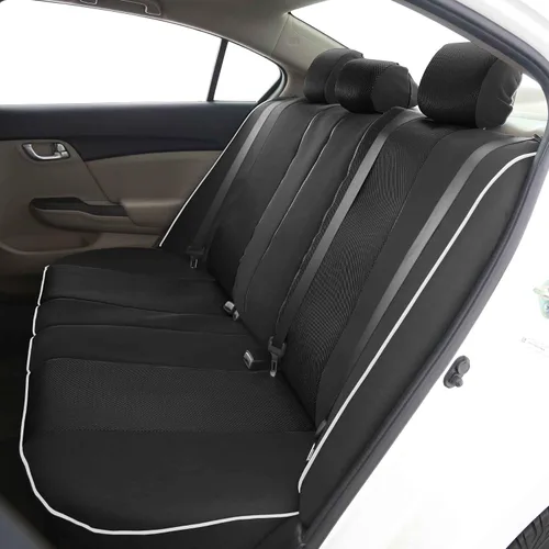 Miniatura 3 de FH Group Edgy Piping FB063115 - Juego completo de fundas para asiento de automóvil, compatible con bolsa de aire y banco dividido, ajuste universal