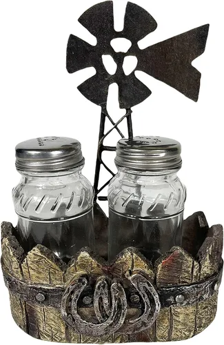 Miniatura 8 de Urbalabs Country Chicken Double Chickens Salero y Pimentero Caddy Country Farmhouse Mesa de comedor de cocina Decoración de mostrador de cocina