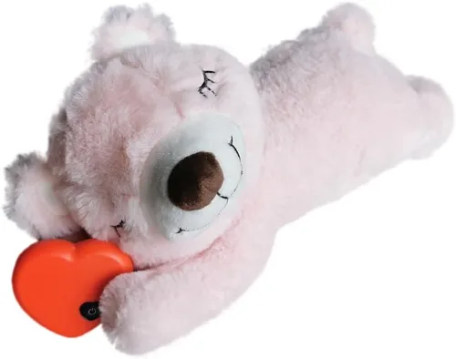 Miniatura 10 de HonourHope Juguete de latido del corazón para perro para aliviar la ansiedad, juguete de felpa suave para mascotas, juguete calmante