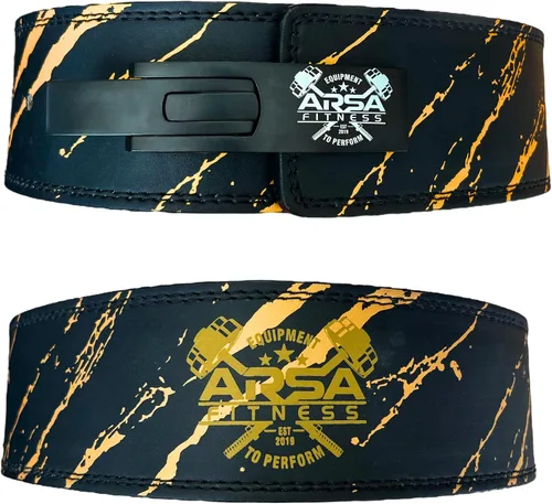 Arsa Fitness Cinturón de palanca ajustable para levantamiento de pesas para hombres y mujeres, piel de vaca real para levantamiento de pesas,