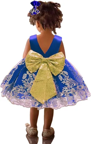 Miniatura 52 de CMMCHAAH - Vestidos de encaje para concursos de niñas bebés de 0-6 años, vestido formal para fiestas con diadema