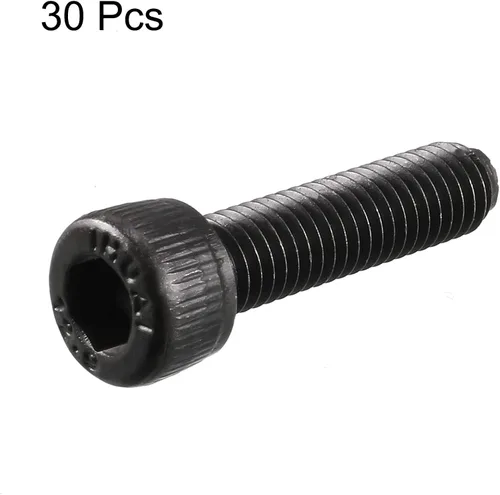 Miniatura 3 de uxcell Tornillos de cabeza hexagonal de acero de aleación M5 x 0.787 in 12.9 Tornillos negros 30 unids
