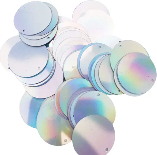Miniatura 4 de Paillettes de lentejuelas sueltas holográficas plateadas para bordado, novia, apliques, artes, manualidades y adornos (0.236 pulgadas)