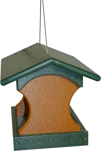 Miniatura 6 de DutchCrafters Comedero colgante pequeño para pájaros (verde césped y cedro)