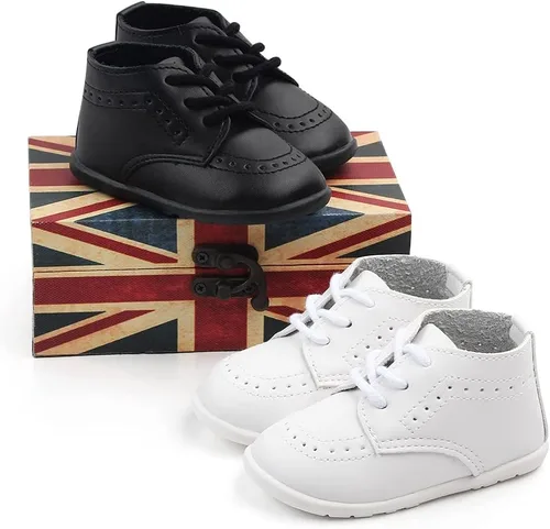Miniatura 8 de Zapatos Oxford de piel sintética para niños y niñas, adecuados para gatear, vestido de boda, fiestas de cumpleaños y cualquier ocasión
