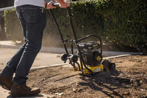 Miniatura 3 de Stark USA Compactador de placas de 2HP a gas 79cc con fuerza de 2,000lbs para construcción, máquina niveladora de concreto, nivelador