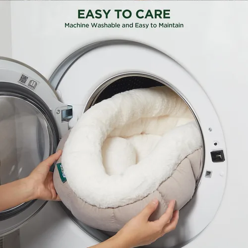 Miniatura 8 de BALANCE Camas para gatos de interior, cama redonda lavable para gatos, bonita cama para gatitos con parte inferior antideslizante para gatitos
