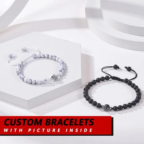 Miniatura 2 de ChiCoko Pulsera personalizada de proyección de fotos, pulsera personalizable con imagen en el interior para mujeres, hombres, familia, parejas