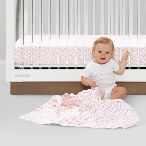 Miniatura 9 de Delta Children Mantas de Recepción para Bebé de Franela 100% Algodón para Niñas y Niños – 30x30 Pulgadas (Paquete de 2), Floral Rosa