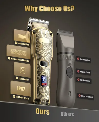 Miniatura 6 de Jack & Rose Cortadora de pelo inalámbrica, cortapelos para hombre, cortaúñas inalámbricas para hombres, kit de peluquería profesional para hombres