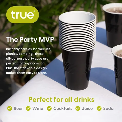 Miniatura 5 de TRUE Vasos de plástico para cócteles, refrescos, café helado, té helado, pong de cerveza, vasos desechables para fiesta de cumpleaños, noches
