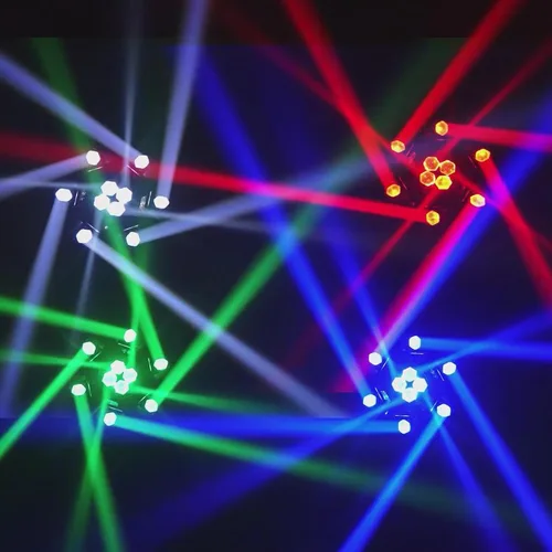 Miniatura 3 de JUNMAN 6 Cabezas Luz de LED de Efecto Móvil Cabeza de Abeja Luz de Lavado para DJ, Iluminación de Escenario de Discoteca con Tira de LED, Paquete
