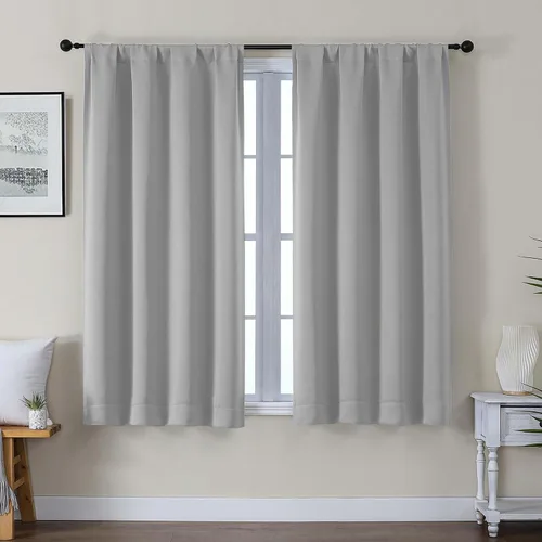 Miniatura 75 de Gwine Cortinas opacas para dormitorio, 54 pulgadas de largo, paneles de cortina de ventana con aislamiento térmico y reducción de ruido, cortinas