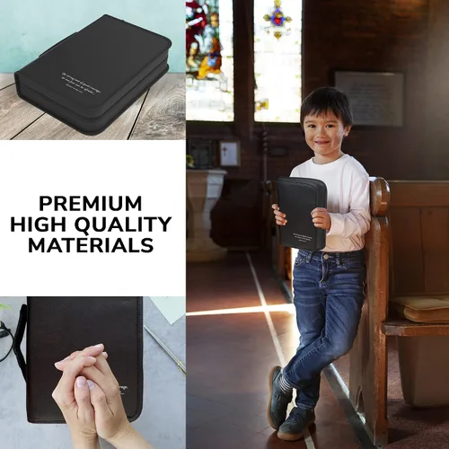 Miniatura 53 de DEHITE Funda para la Biblia para mujer, bolsas de transporte de la Biblia, tamaños medianos y grandes, ranuras para bolígrafos, tela de primera