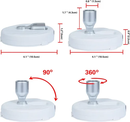 Miniatura 7 de HAMVIDNE Foco LED, luces de foto a batería, iluminación ascendente para interior, luces de disco con 2 controles remotos, luz de punto regulable