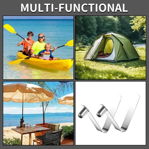 Miniatura 6 de 8 clips de resorte de paleta, clips de resorte para poste de tienda, clip de botón a presión de acero inoxidable, clip para poste de tienda