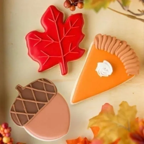 Miniatura 6 de JOB JOL Cortadores de galletas de Acción de Gracias, 6 unidades, 3 a 3.6 pulgadas, calabaza, hoja, fútbol, pavo, bellota, maíz dulce
