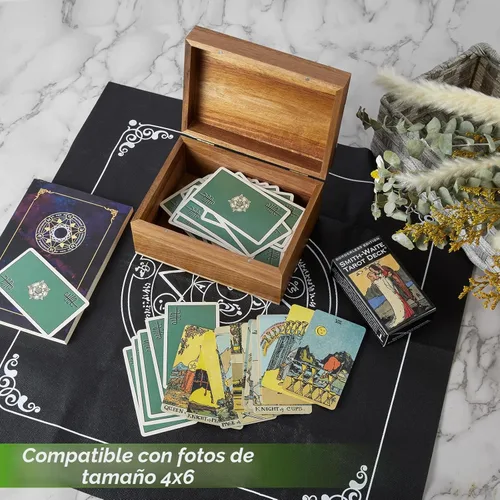 Miniatura 5 de DRASTAR Caja de Recuerdos, Caja de Memoria de Madera de Acacia con Tapas con Bisagras, Caja de Joyería de Madera, Caja de Almacenamiento Pequeña