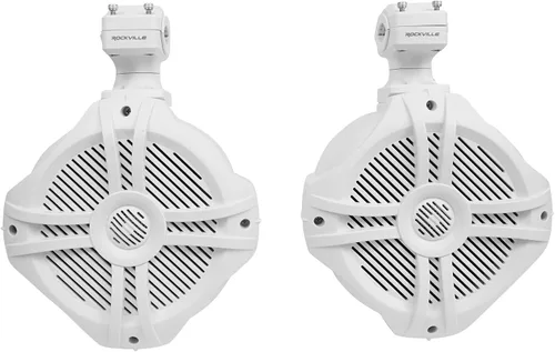 Miniatura 2 de Rockville Par de altavoces de torre de wakeboard marinos RWB70W de 500 W pico/300 W RMS de 4 ohmios, giro de 360 grados, impermeable, soportes