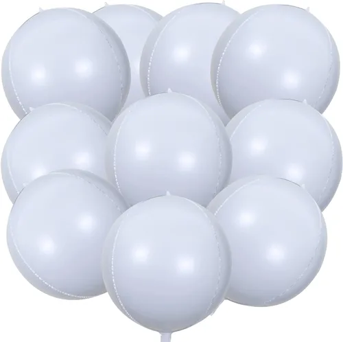 Miniatura 39 de KALOR Globos de papel de aluminio de 22 pulgadas de feliz año nuevo, 10 piezas, globos grandes 4D gigantes redondos de papel de aluminio metálico