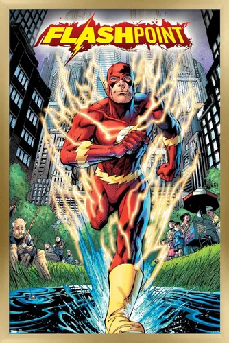Miniatura 18 de Trends International DC Comics-The Flash-Flashpoint - Póster de pared, 14.725 x 22.375 pulgadas, versión enmarcada de madera de granero