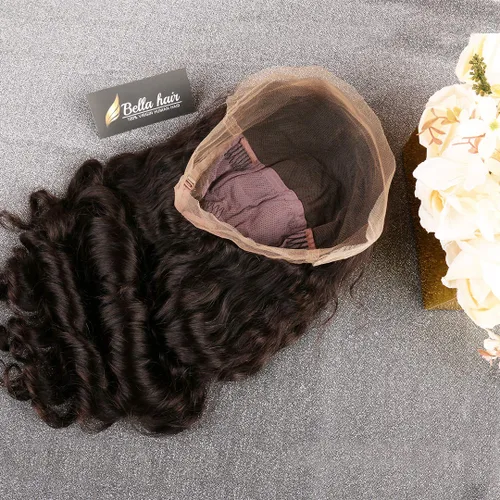 Miniatura 6 de Bella Hair Peluca de encaje completo sin pegamento de 130 % de densidad para mujeres negras, peluca de cabello humano virgen Remy prearrancada